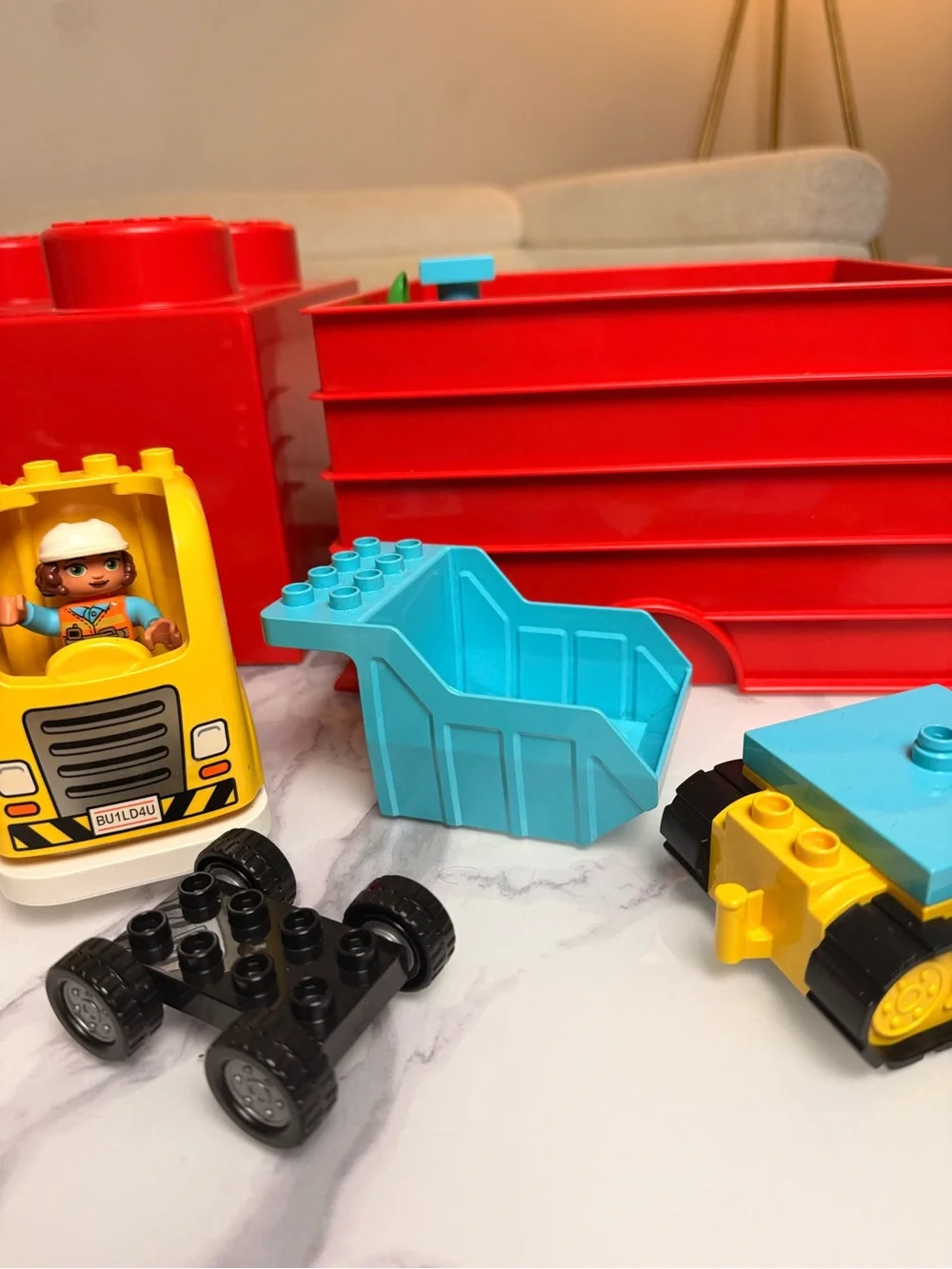 LEGO DUPLO Mixed Lot with Storage Brick, Vehicles, Figures & Building Pieces